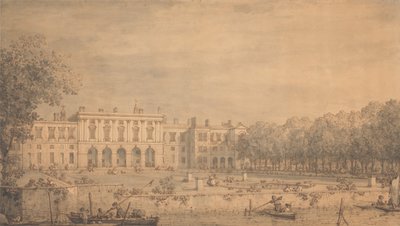 View of Old Somerset House from the Thames by Giovanni Antonio Canal